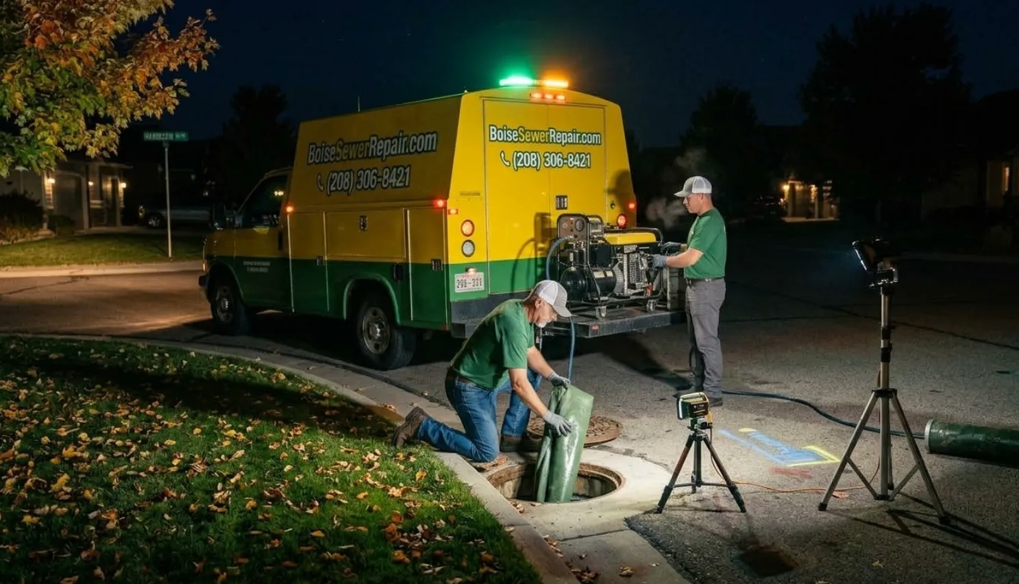Emergency sewer repair response truck ready for 24/7 service in Boise